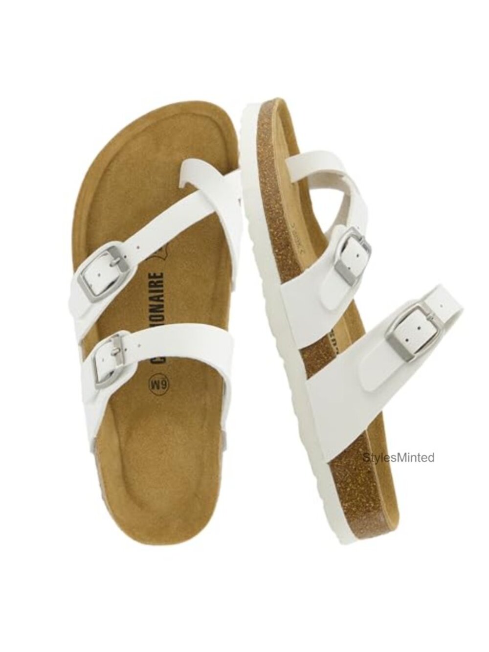 Cushionaire Luna Sandals Cork Footbed Adjustable Straps Women's Slides